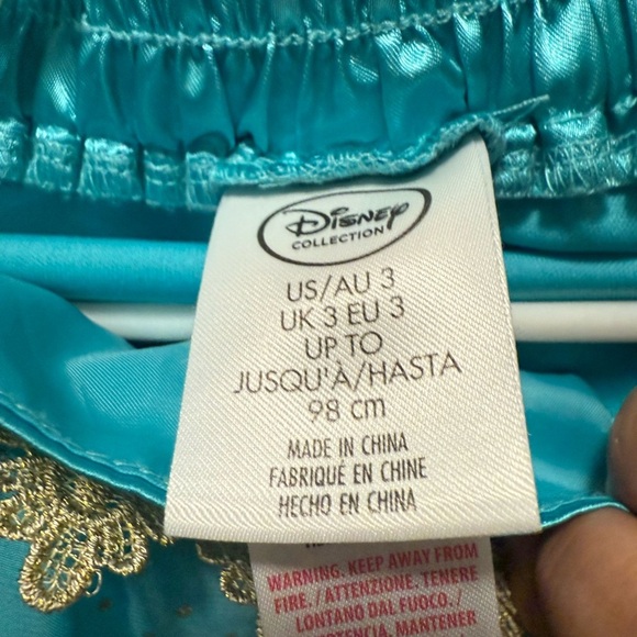 Disney Princess Jasmine Turquoise and Gold Costume pants size kids 3 - Picture 2 of 6